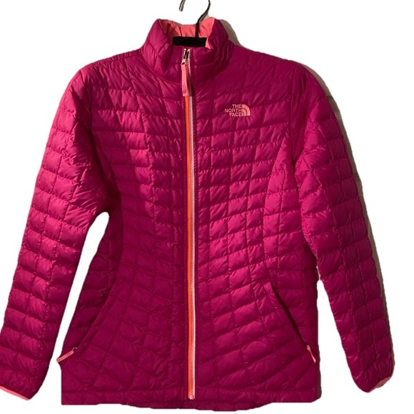 The North Face Thermoball Full Zip Polyester Jacket - Pink Quilt Girl's XL (18)